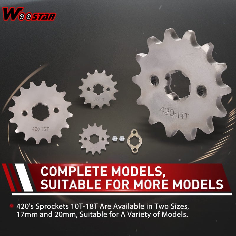 WOOSTAR Motorcycle 420-14T Front Sprocket 17mm for 50cc 70cc 90cc 110cc 125cc Dirt Pit Bike Mini Bike ATV 4 Wheeler Moped - Image 5